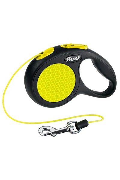 Flexi Lesa New Classic Neon, Cu Snur, marimea XS, 8kg/3m, galben