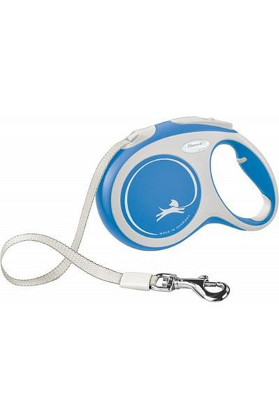 Flexi Lesa New Comfort, Retractabila, cu Banda, marimea L, 5m/60kg, Albastru