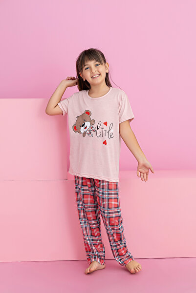 rindahomewear Σετ πιτζάμες κοριτσίστικες κοντομάνικες με σχέδιο