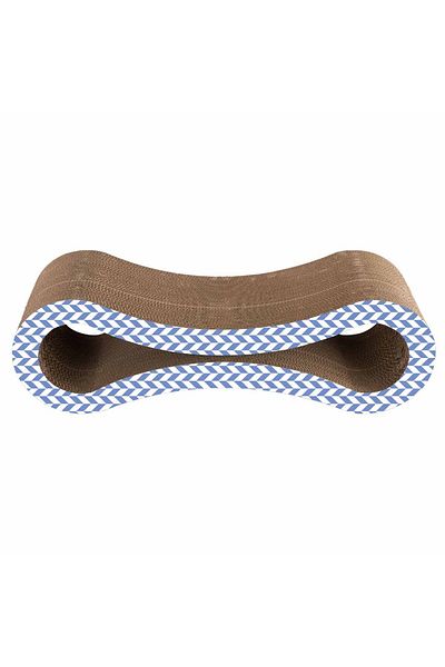 Agility Zgarietor din carton pentru pisici, model infinit, 86.36x26.67x26.67 cm, Albastru/Alb