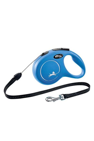 Flexi Lesa pentru caini, Flexi, Retractabil, Pana la 20 kg, M, 8 metri, Albastru