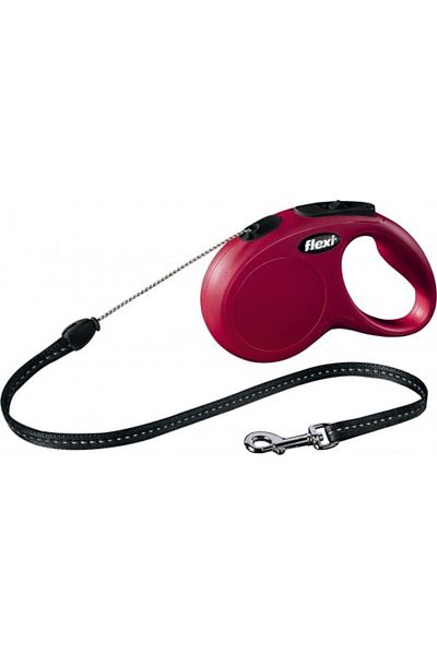 Flexi Lesa Classic, cu Snur, marimea S, 5 m/12 kg, Ro?u