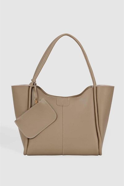 chocolatebag Women's Wallet Detailed Large Size Shoulder Bag Beige