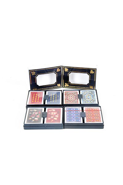 Sera Oyun Aletleri Swisscard Anti-Scratch Unbreakable Cleanable Plastic Playing Cards Double Deck Hard Cover Boxed