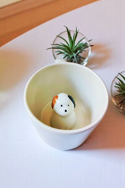 Museburan Handmade Ceramic Cute Puppy Model Mug Mug Cup |   Mug Cup Mug Coffee Cup