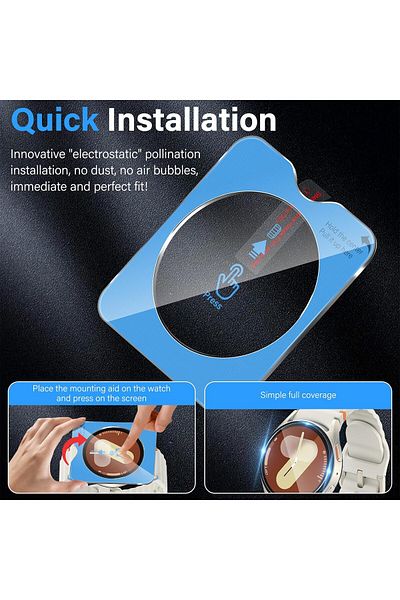 Novatis Galaxy Watch 7 40mm Compatible Glass Screen Protector with Easy Installation Apparatus