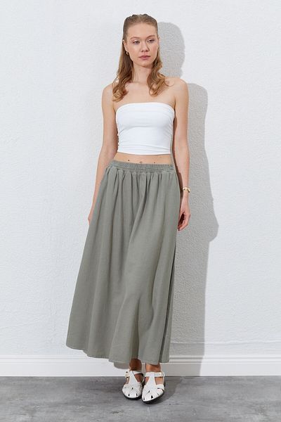 EDITION WOMAN Long Women's Skirt with Elastic Waist, Pockets and Comfortable Fit |   Ek100291338