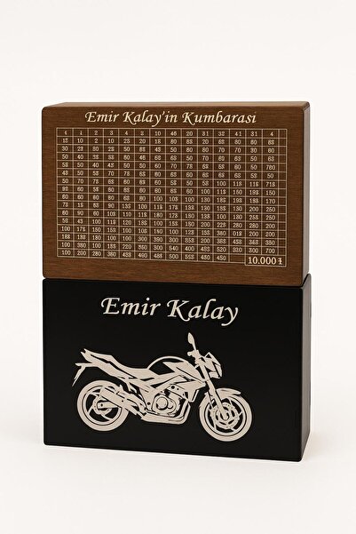 busemir Kişiye Özel Hediyelik Ahşap Kumbara Parabox Kumbara Para Kutusu