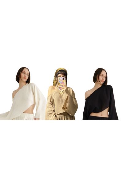 MODAGK Bohemian Raw Linen Women's Blouse