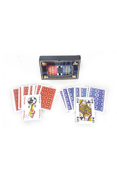 Sera Oyun Aletleri Swisscard Anti-Scratch Unbreakable Cleanable Plastic Playing Cards Double Deck Hard Cover Boxed