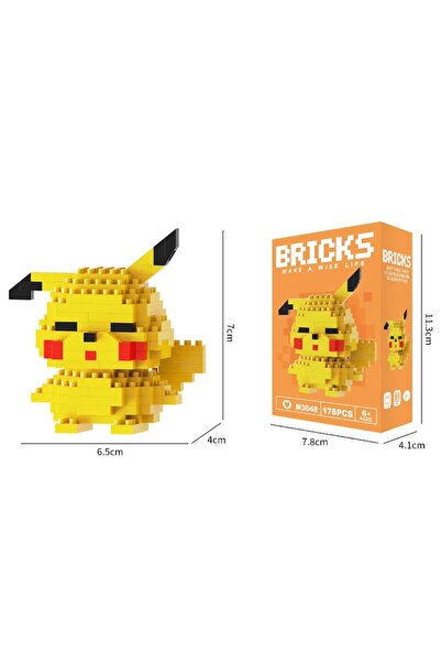 OEM Building Set, Mini Character, Cartoon, Pikachu, 178 Pieces, For Children and Adults