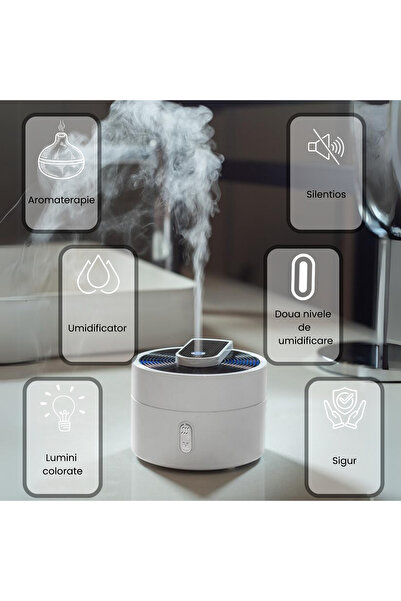 OEM Umidificator de aer si aromaterapie 220 ml, 2 trepte de pulverizare, lumi...