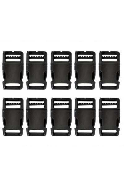 Mg Aksesuar 2 cm Plastic Supported Snap Adjustable Bag Buckle Clip Apparatus Set of 10