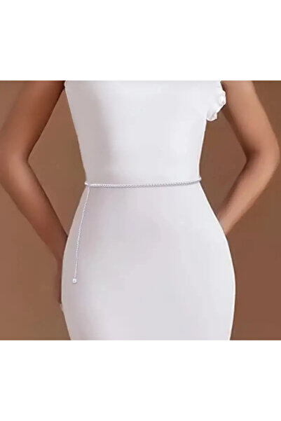 Chic Charms Düz Sade Model İnci Boncuk Bel Zinciri Kemer