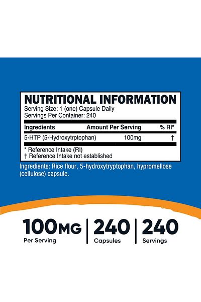 Nutricost 5-Htp 100Mg, 240 Vegetarian Capsules (5-Hydroxytryptophan) - Non-Gmo & Gluten Free