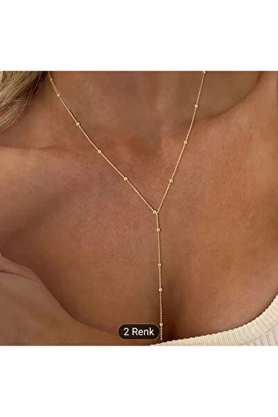 MutluBiDünya Gold Renk Çelik Y Kolye
