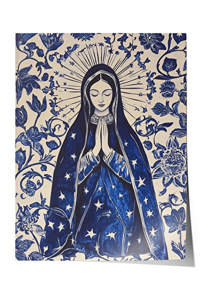 Zestia Αφίσα χωρίς πλαίσιο, Εικονογράφηση της Παναγίας, Μπλε Αποχρώσεις, Αφίσ...