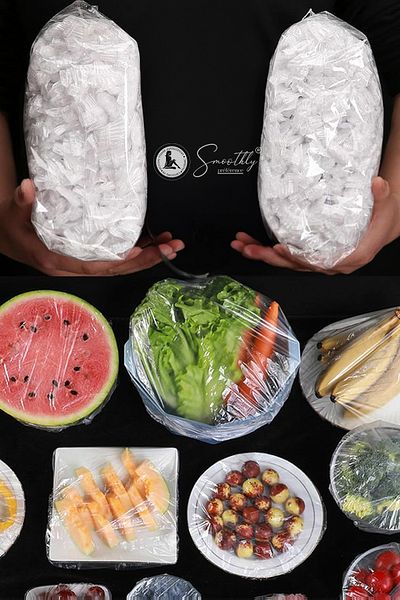 Smoothly Elastic Refrigerator Bag 100 Pieces - Disposable Food Cap Strech Cover - Plate Cap
