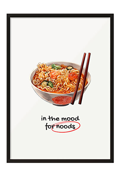 Zestia Tablou cu ramă neagră, Bol pentru ramen, Decor pentru bucătărie, Poste...