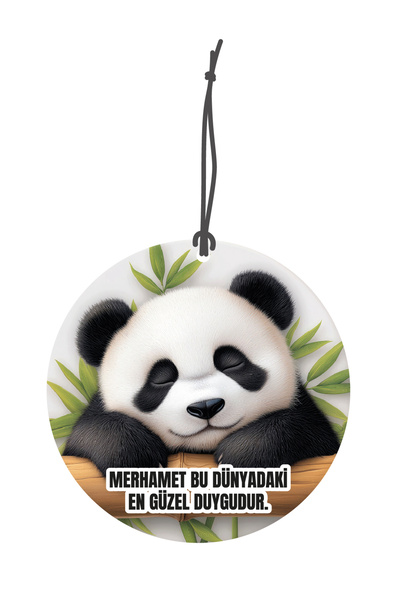 ByMeyla Uykucu Panda Görselli Çift Yönlü Dekoratif Oto Kokusu ve Oto Aksesuarı