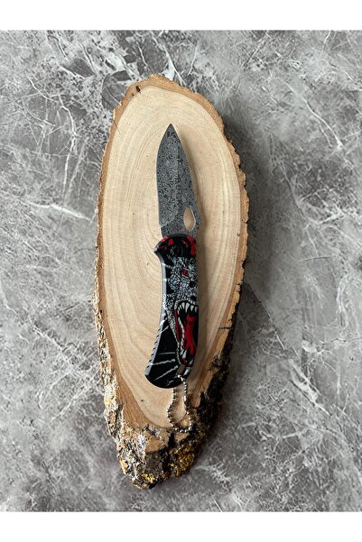 empressnaturalstone Buck X82 Kamp Çakısı – Ejderha Desenli Kabze – 6,5 Cm Nam...