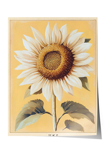 Zestia Poster fără ramă, Floarea-soarelui, Poster cu artă florală vintage Nr....
