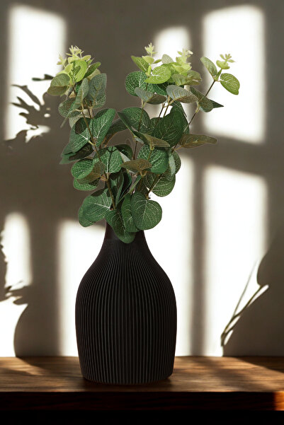 Yaren Style Vază decorativă neagră cu dungi |   Obiect cadou elegant pentru l...