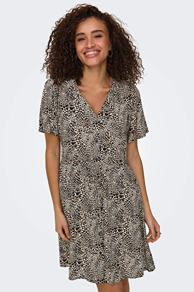 ONLY Onlevida Patterned Regular Fit Mini Size V Neck Dress Dress 15237382