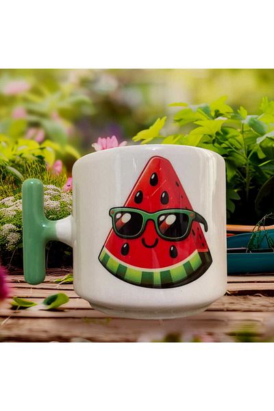 GameFruy Watermelon with Glasses Double Sided Printed Mug - Ceramic Tea, Coffee Gift Cup