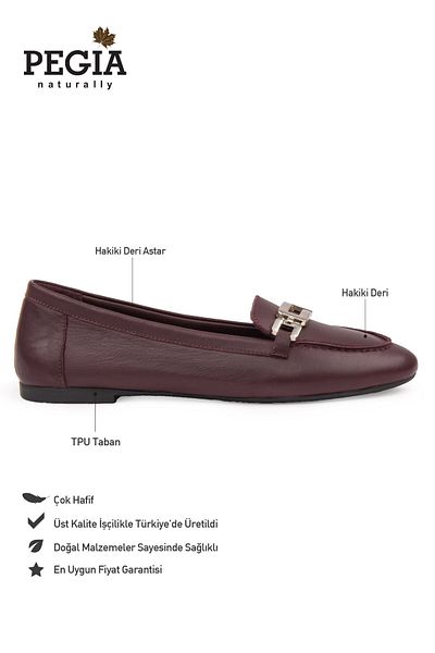 Pegia Γυναικείο Loafer με αγκράφα από γνήσιο δέρμα DG6045