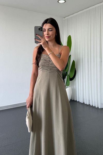 ECEMİ Lavin Khaki Strap Dress