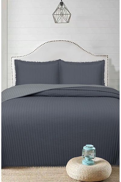 Bikaya Home Комплект от 3 кувертюри за легло с помпон - 260x240 см