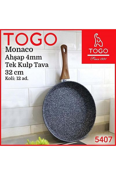 Hanedanev Single Handle Pan 32 cm Granite Single Handle Pan 4 mm Thickness Granite Fireproof Non-Stick