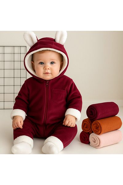 UmBaby Soft Welsoft Inside and Velvet Hooded Baby Astronaut Jumpsuit (Suitable for Ages 6-9 - 2)