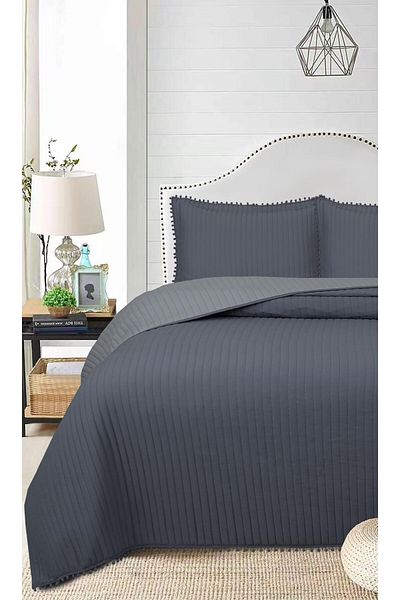 Bikaya Home Комплект от 3 кувертюри за легло с помпон - 260x240 см