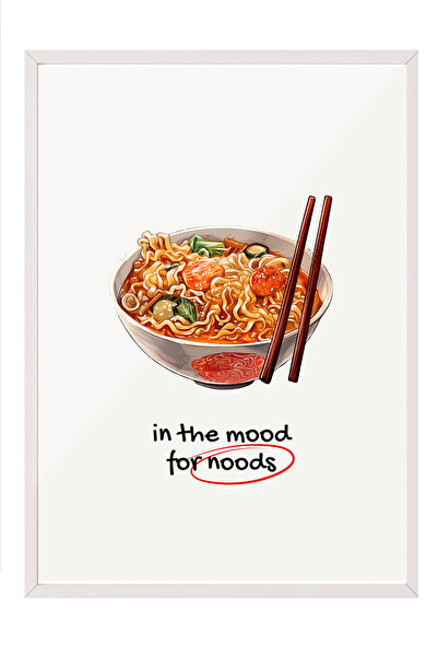 Zestia Tablou cu ramă albă, Bol pentru ramen, Decor pentru bucătărie, Poster ...