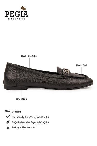 Pegia Loafer de damă cu cataramă din piele naturală DG6045