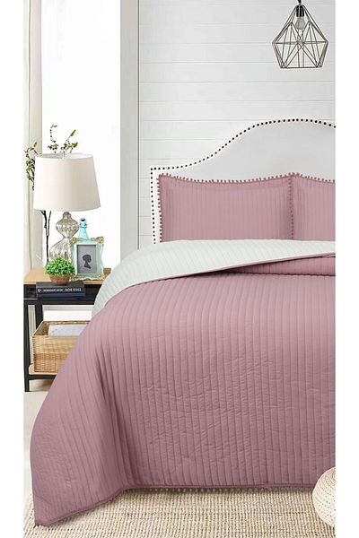 Bikaya Home Σετ Κάλυμμα Κρεβατιού Διπλό 3 τεμαχίων με Pompom -260x240 cm