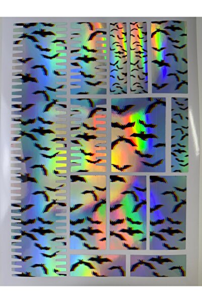 ca kay bu 🦇 3D Hologram Yarasa Sticker Seti – 13 Parça Bisiklet Sticker Seti