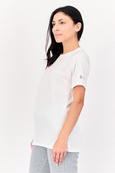 Under Armour Women Loose Fit Short Sleeves Solid Outdoor T-Shirt, White