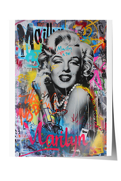 Zestia Poster fără ramă, Marilyn Monroe, fundal cu graffiti, poster în stil P...