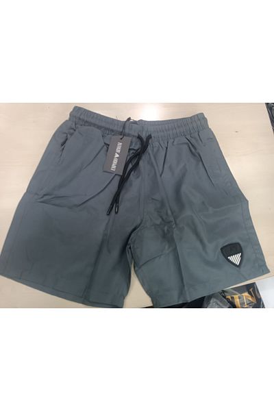 Blotch Gray Color Pocket Zipper Men's Swim Shorts