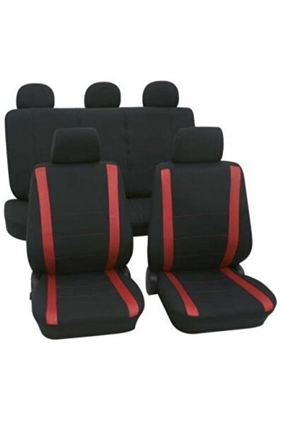 PETEX Set huse universale pentru scaune Samoa, negru-roșu