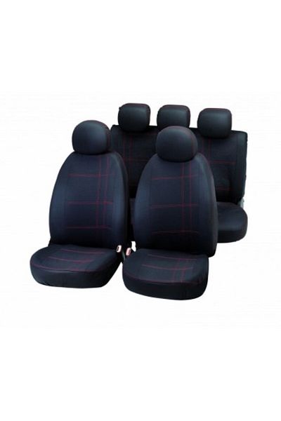 Bottari Set huse universale pentru scaune „EMBROIDERY” Negru/Roșu
