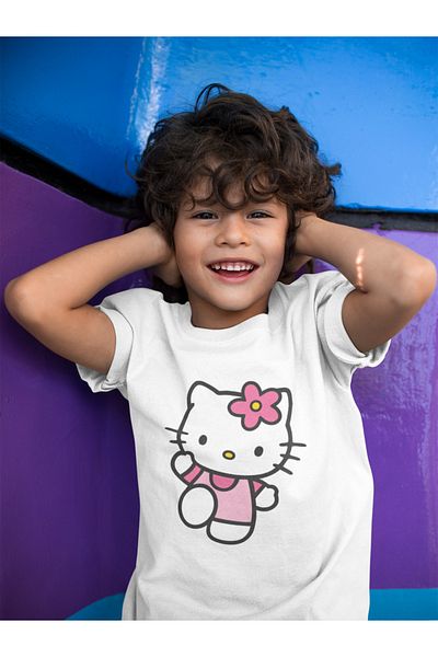 SEVBANO Hello Kitty Printed Unisex Cartoon Children's T-Shirt (1-12 Years)