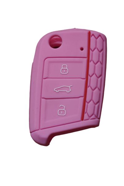 Xenon Bright Carcasă cheie auto din silicon VW GTI cu logo roz