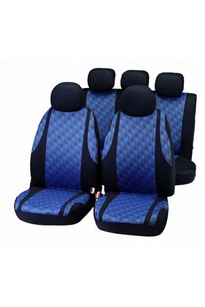 Bottari Set huse universale pentru scaune „JAQUARD” negru/albastru