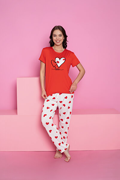 rindahomewear Women's milan patterned short sleeve pajama set