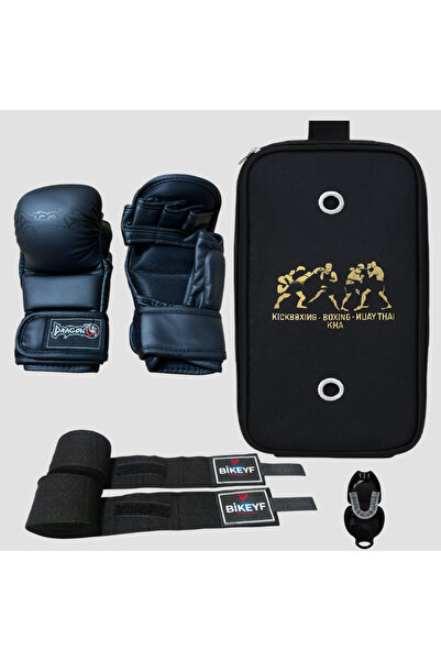 Dragondo Kaplumbağa MMA Eldiveni Çift Dolamalı + Bandaj + Dişlik + Eldiven Ta...