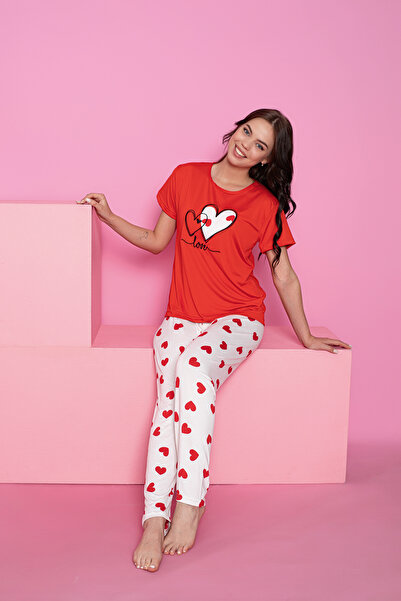 rindahomewear Women's milan patterned short sleeve pajama set